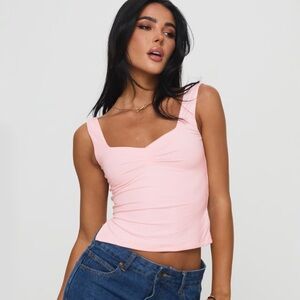 Princess Polly Women’s Rehna Pink Fitted Ruched Tank Top - Size 6
